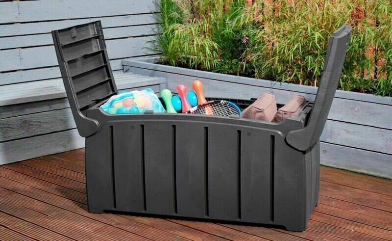 Strata 322L Heavy Duty Weatherproof Outdoor & Garden Storage Box With Lockable Trunk