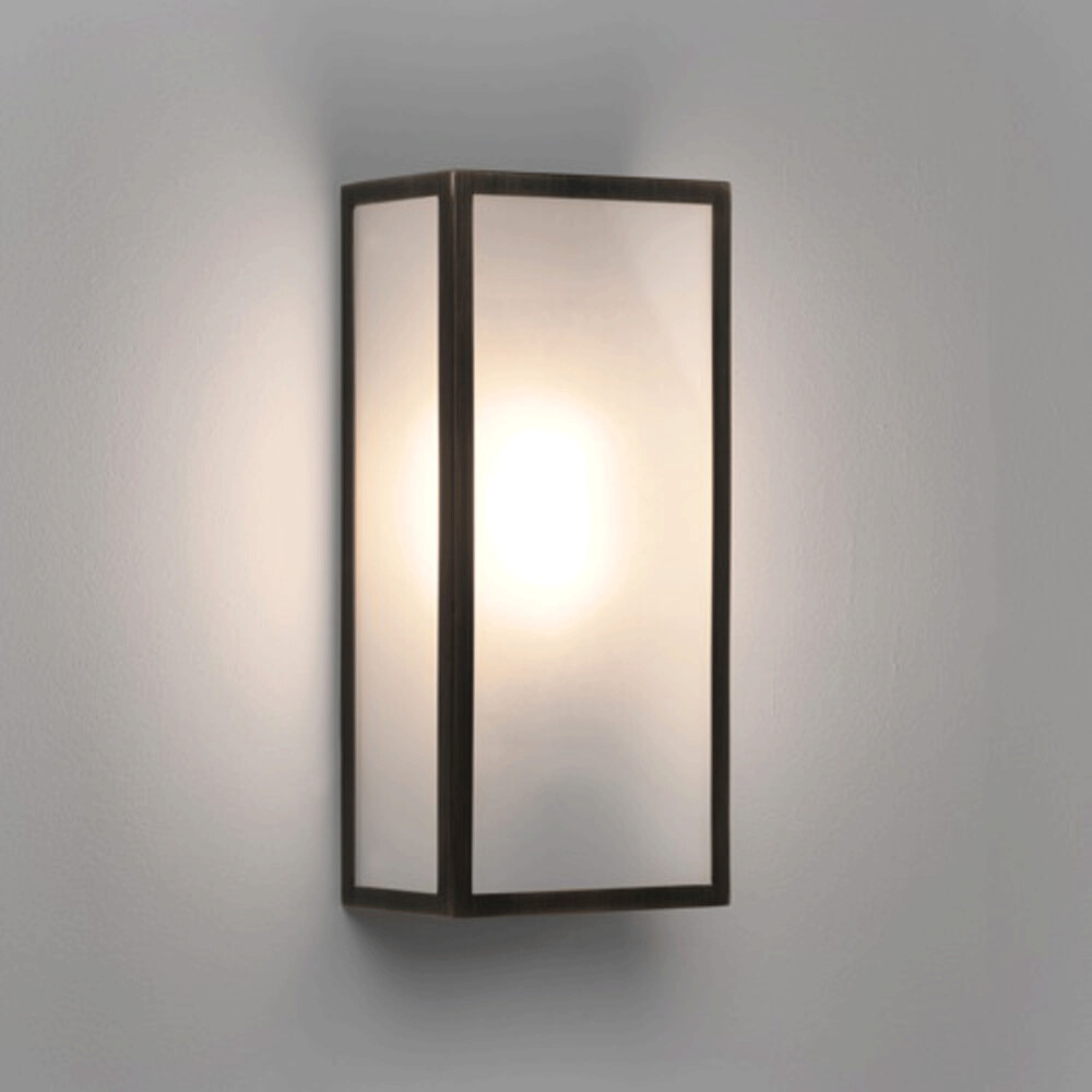 Astro Messina Outdoor Bronze Frosted Modern Garden Wall Light