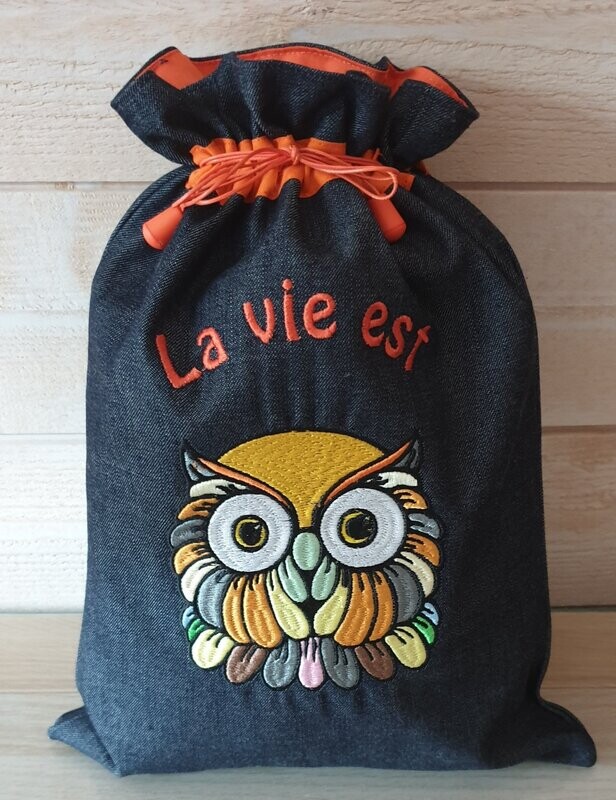 POCHON/SAC A LINGE
 CHOUETTE JEAN