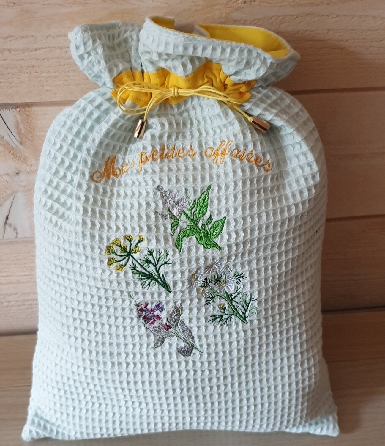 POCHON/SAC A LINGE FLEURS