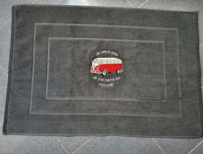 Tapis de salle de bain/Douche Brodé Van/Combi