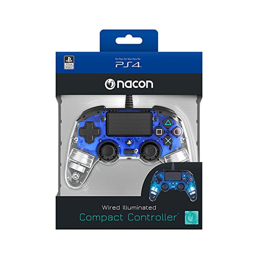 Nacon Pad Ps4 Wired Blu Luminoso