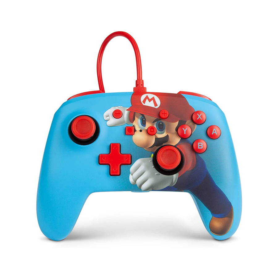 Nintendo Switch:  Enhanced Wired Controller - Mario Colored Fade