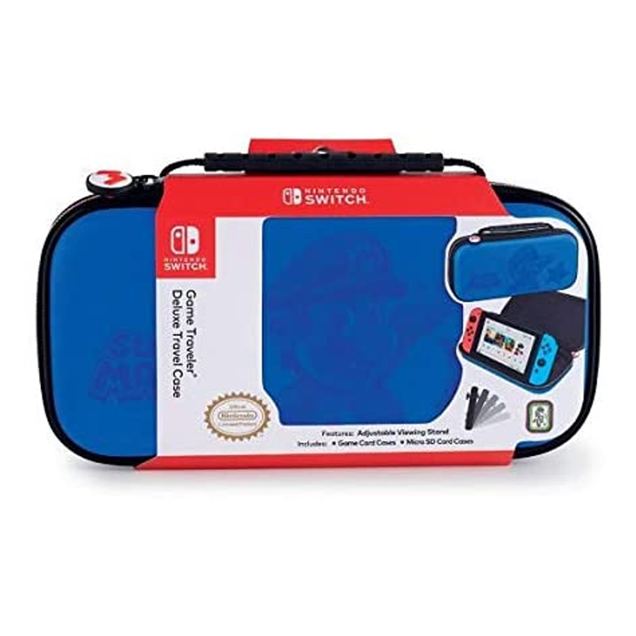 Switch Game Traveler Deluxe Case Blu Super Mario