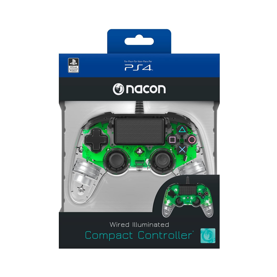 Nacon Pad Ps4 Wired Green Luminoso