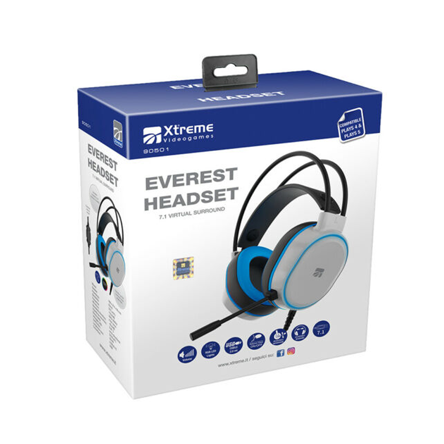 Cuffia Everest Headset 7.1  White LED  (PS5, PS4)