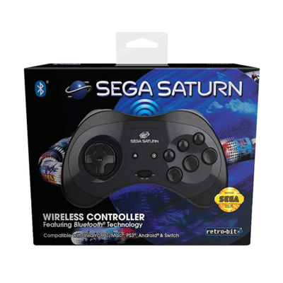 Sega Saturn 8-Button Arcade Pad BT Nero