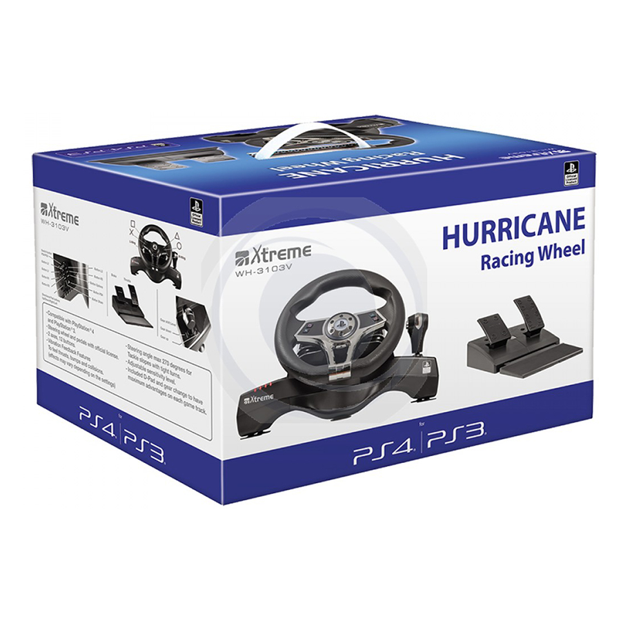 Volante con pedaliera  HURRICANE Licenziato Sony PS3/PS4