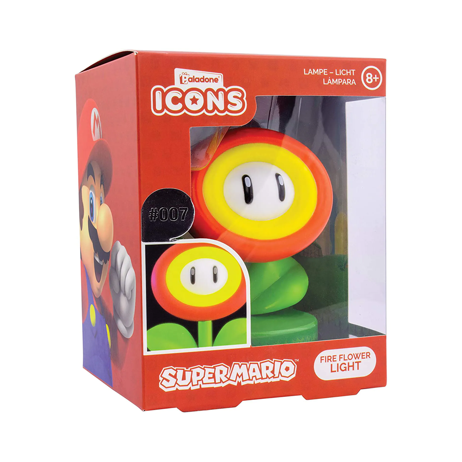 NINTENDO MARIO FIRE FLOWER ICONS LAMPADA 3D