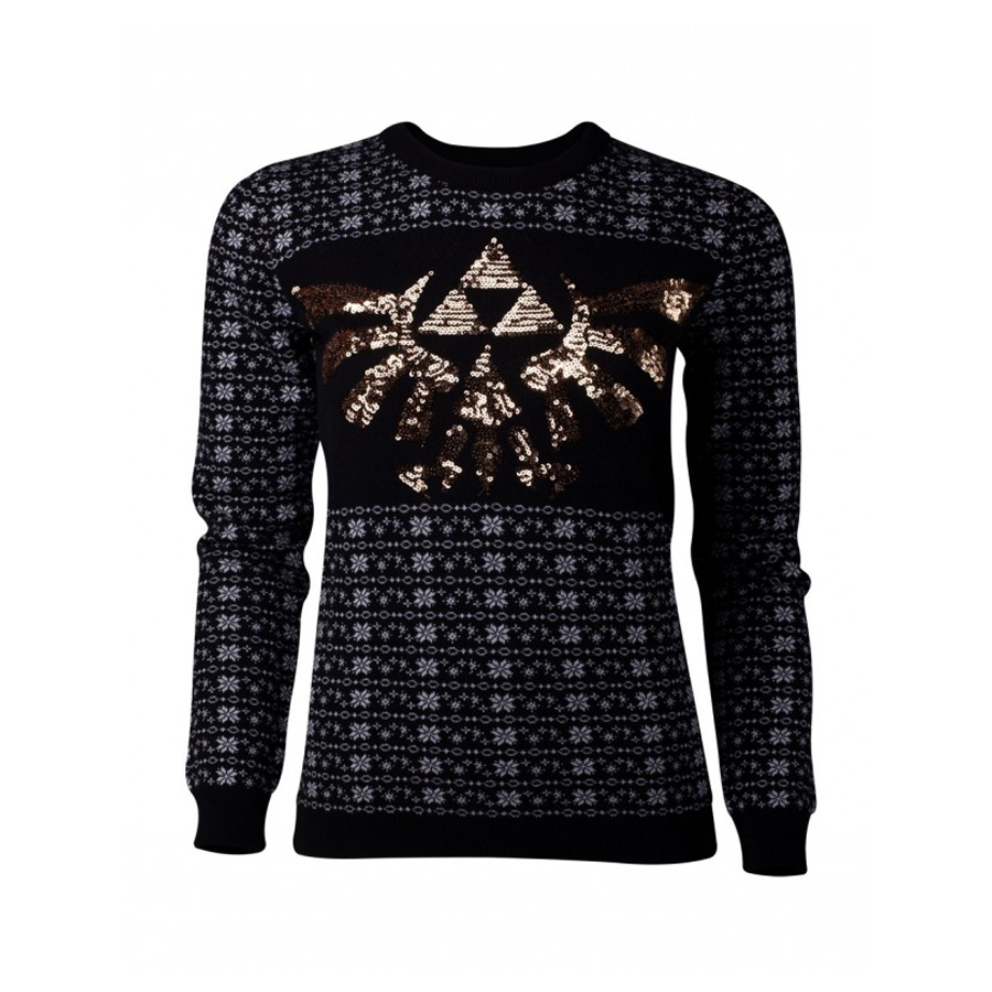 NINTENDO ZELDA - Tri-Force Glitter Felpa Donna (L)