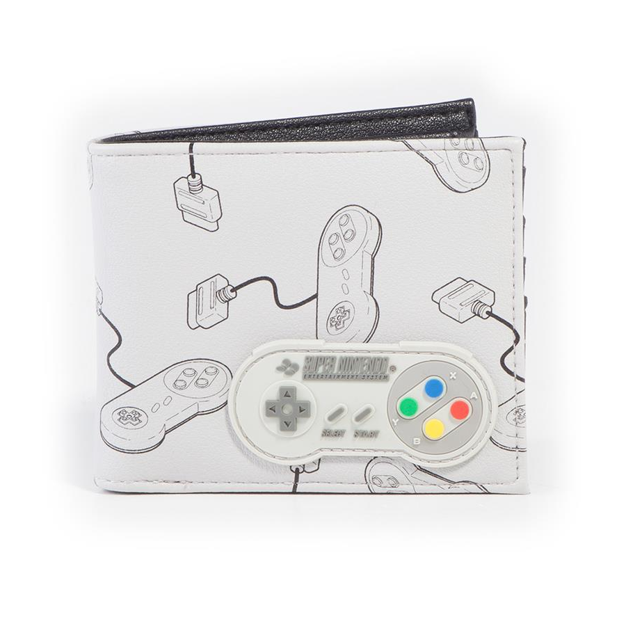 NINTENSO SNES CONTROLLER PORTAFOGLIO CON TOPPA IN GOMMA