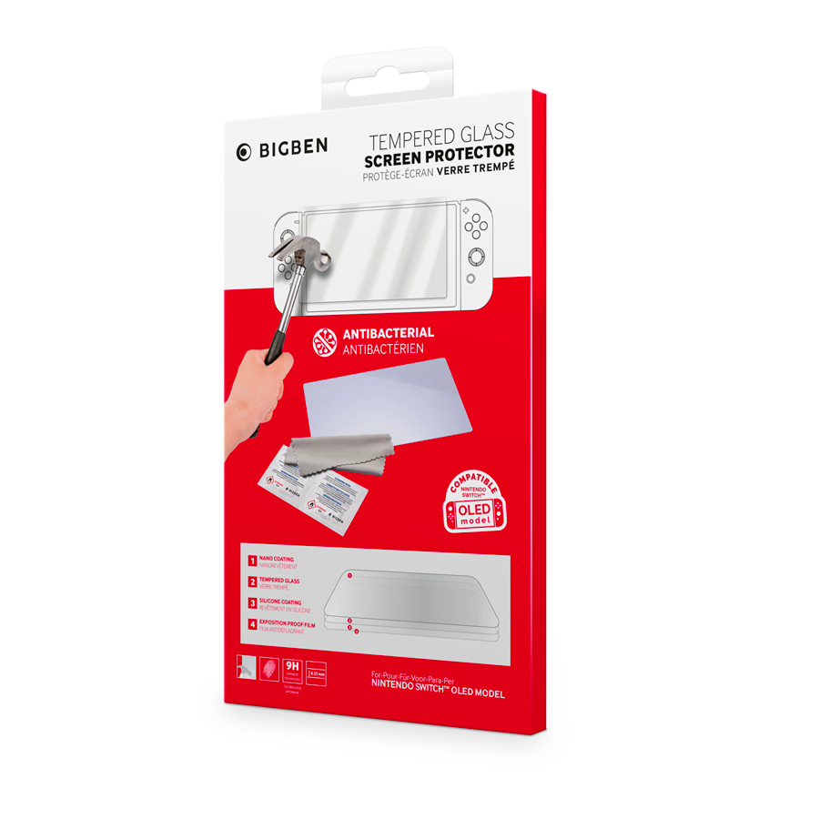Switch Tempered Glass Screen Protector Kit (PER NINTENDO SWITCH OLED)