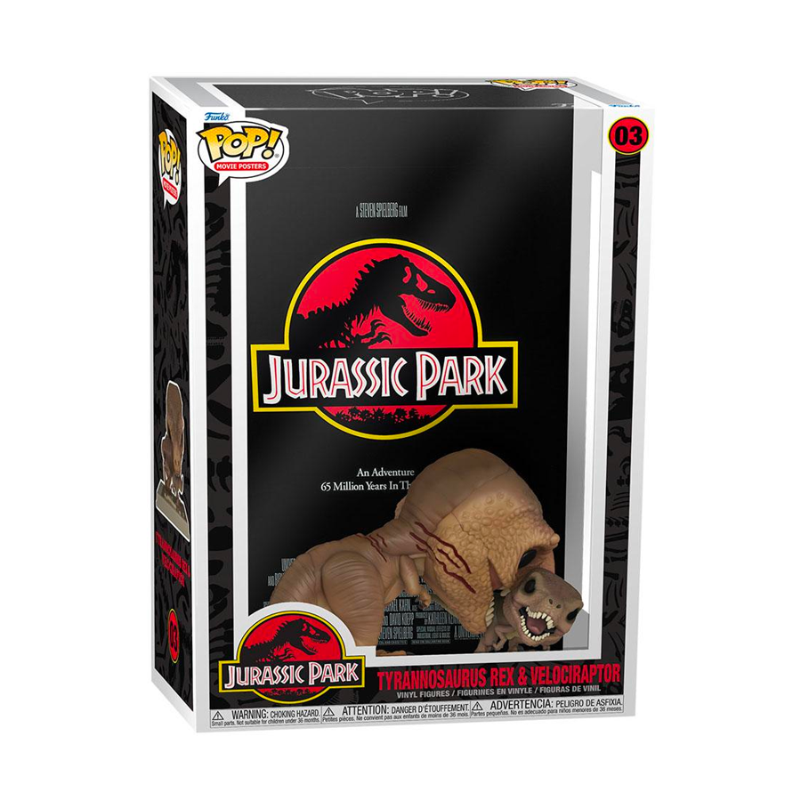 Movie Poster: Jurassic Park - 03 Tyrannosaurus Rex and Velociraptor 9Cm