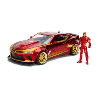 MARVEL AVENGERS : IRON MAN &amp; 2016 CHEVROLET CAMARO DIECAST MODEL SCALA 1/24