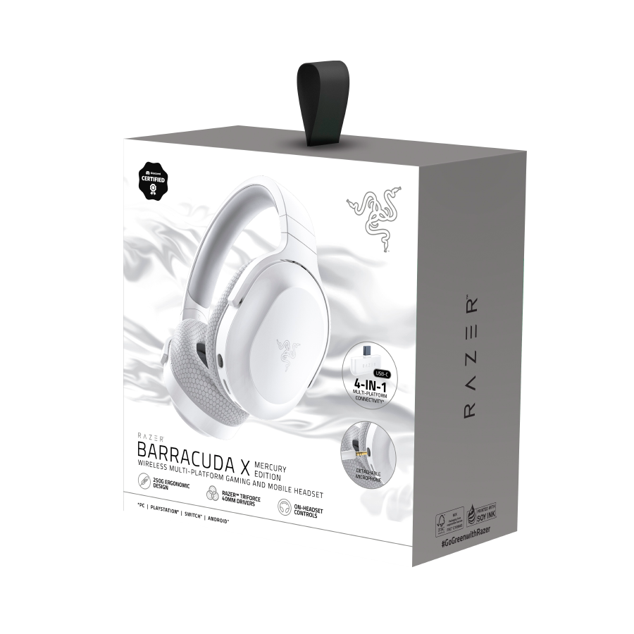 RAZER cuffie gaming Barracuda X - Mercury White