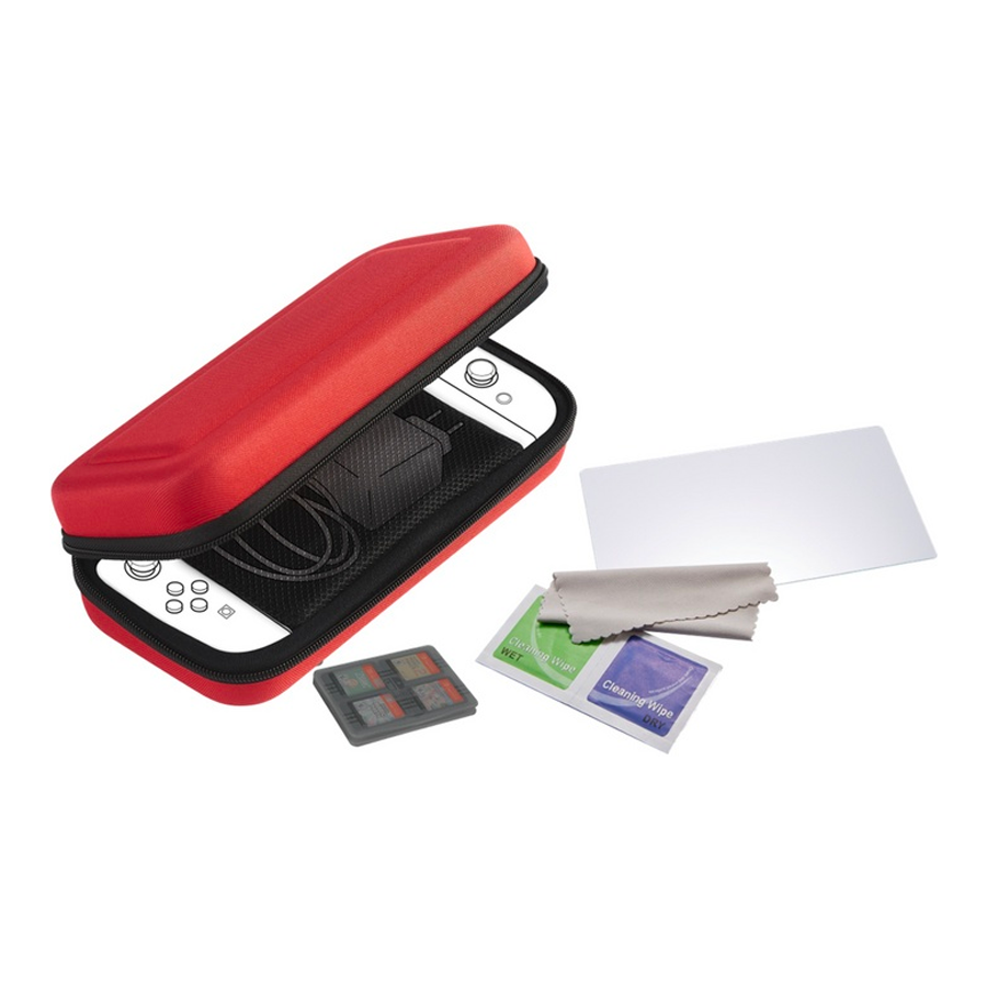 NACON Kit custodia, vetro, case giochi Switch 2, Rosso