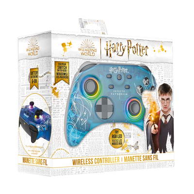 FREAKS AND GEEKS Harry Potter -RGB  Wireless Controller for Switch with 1M cable - Translucid - Patronus