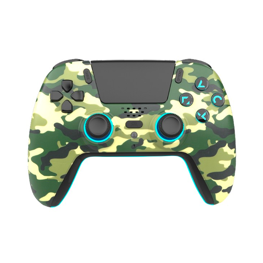 FREAKS AND GEEKS Wireless Bluetooth Controller for PS5- LED - Green Camo