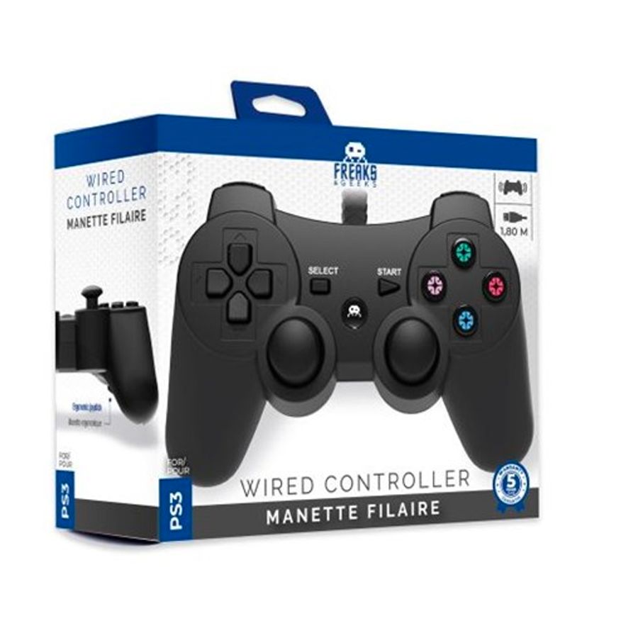 Wired Controller  for PS3 and PC  1.8M  cable - Black