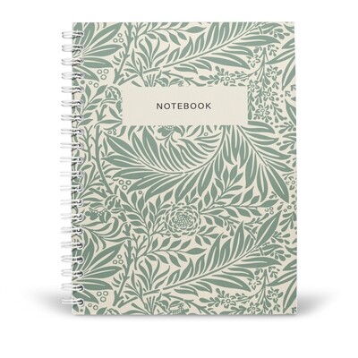 Notebook Inspired By William Morris - Larkspur - Green and Cream