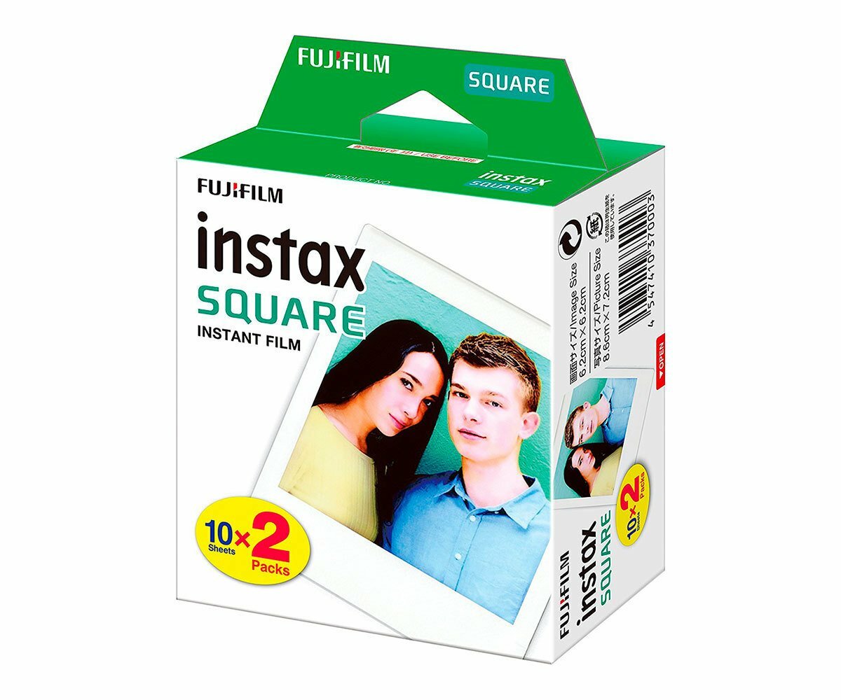 Película Instax Square Fuji, pack de 20 fotos