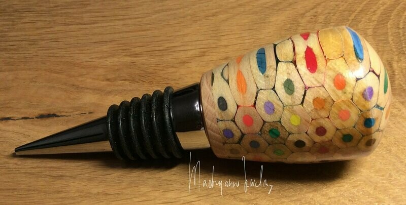 Houten Flessenstopper  Wijnstopper Handmade Kleurpotlood Potlood Colored Pencils BSPOTL 01.001