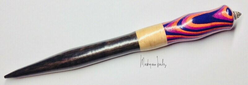 Ebben Houten Haarpen Haarpin handturned ebonywood hairpin hairstick Ebbenhout Beuk Berk Laminated Birch HPEBBE 01.004