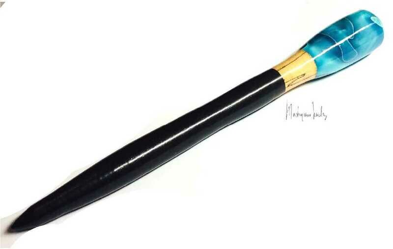 Ebben hout Haarpen Haarpin turned Hair stick ebonywood hairpin ebbenhout Beuk Acryl HPEBBE 01.002