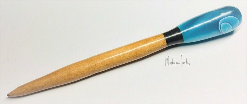 Handmade Haarpin muhuhu ebbenhout Acryl