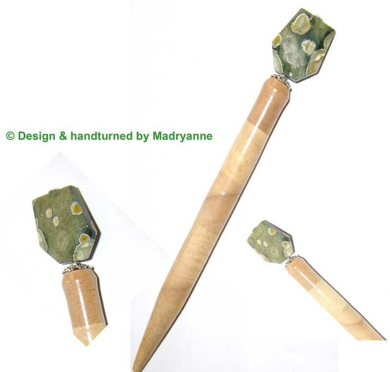 Haarpen Beuken Rhyliet Beechwood Hairstick Rhyolite