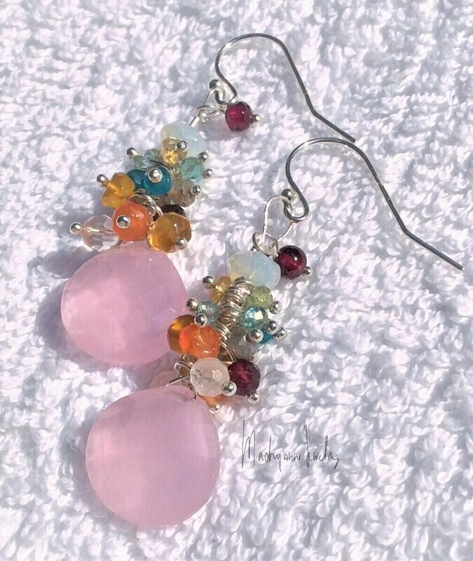 Chalcedoon Oorbellen roze chalcedoon chalcedony earrings SS925 OBCHAL 01.005