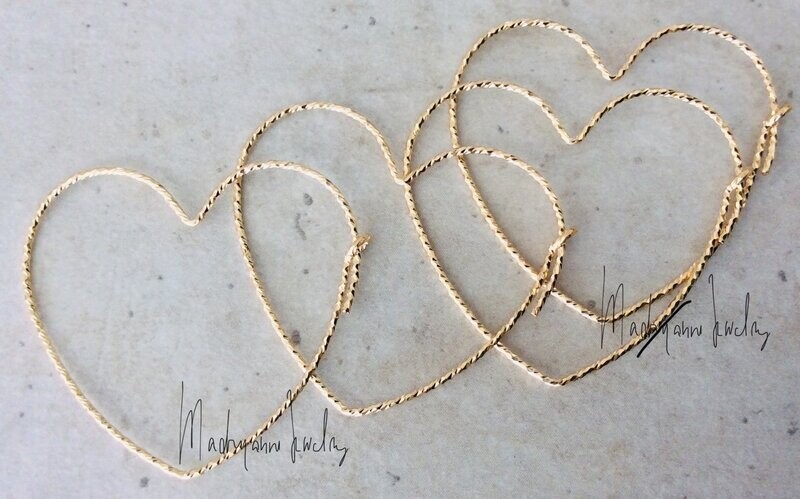Hoop hart oorbellen 14K Goldfill hart creolen