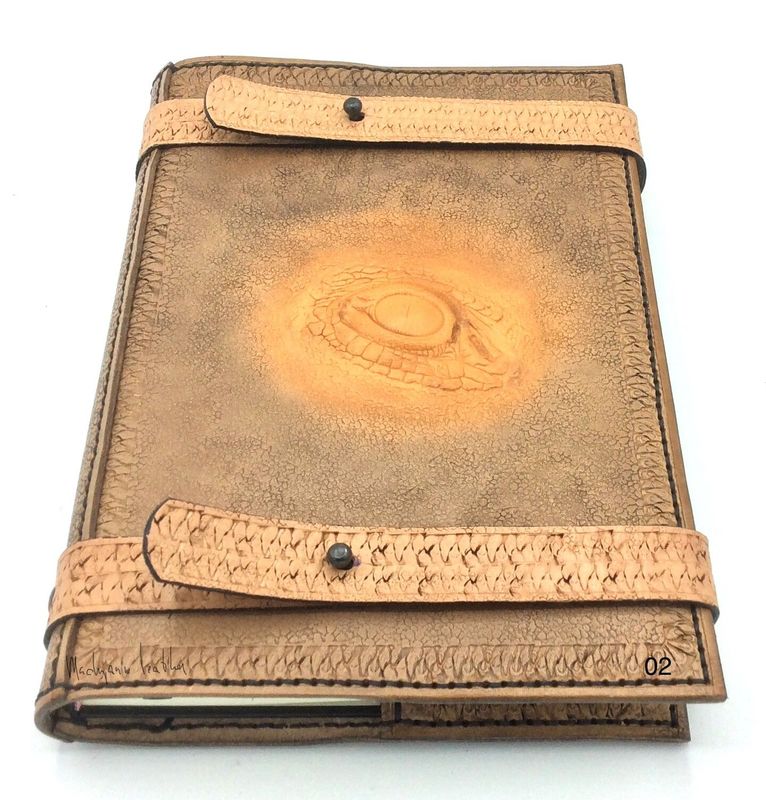 02 dragon leder leer vintage look notebook notitieboek A5