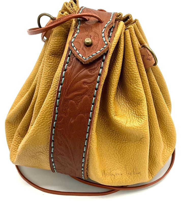 006 Buideltas Okergeel leder Leather Yellow Pouch