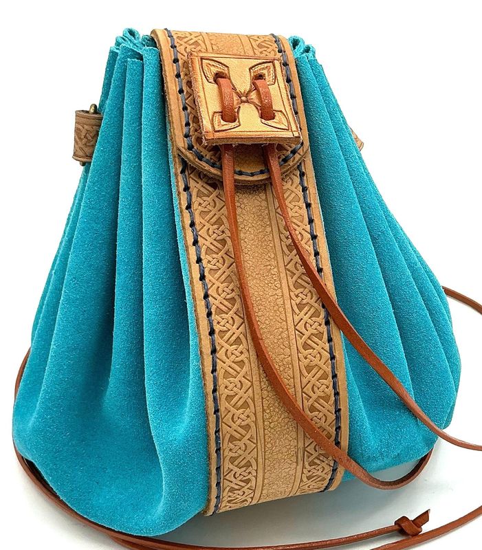 007 Buideltas Turkoise leder Leather Turquoise Pouch