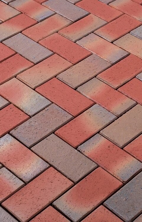 HPK 393 Pflasterklinker KF 52 200/100/52 mm rot-blau bunt geflammt