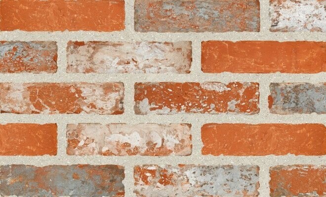 HKA 248 Antik orangerot gräulich blau bunt gerumpelt WDF 210/100/65 mm HKA 248 Antik orangerot gräulich blau bunt gerumpelt WDF 210/100/65 mm