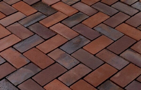 HPK 411 Pflasterklinker KF 52 XL 240/118/52 mm rot-blau-bunt Kohlebrand