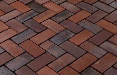 HPK 411 Pflasterklinker KF 52 XL 240/118/52 mm rot-blau-bunt Kohlebrand HPK 411 Pflasterklinker KF 52 XL 240/118/52 mm rot-blau-bunt Kohlebrand