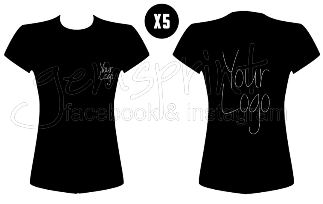 YOUR BUSINESS LOGO LADIES FIT TSHIRT X5