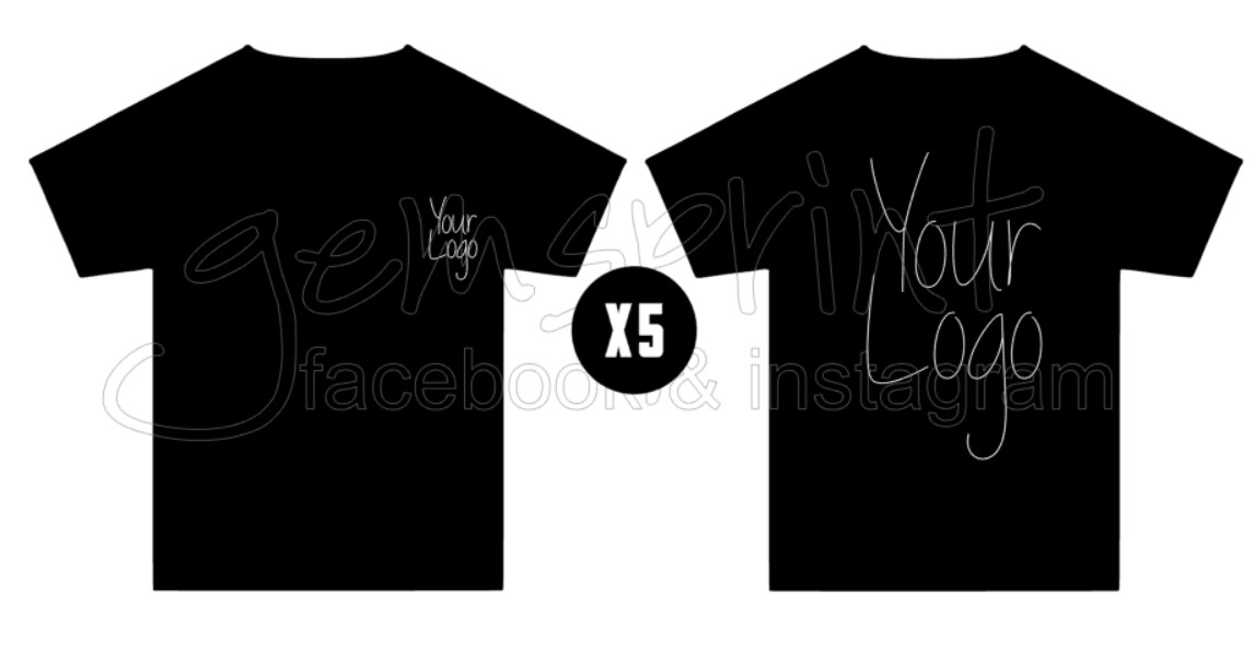 YOUR BUSINESS LOGO TSHIRT X5