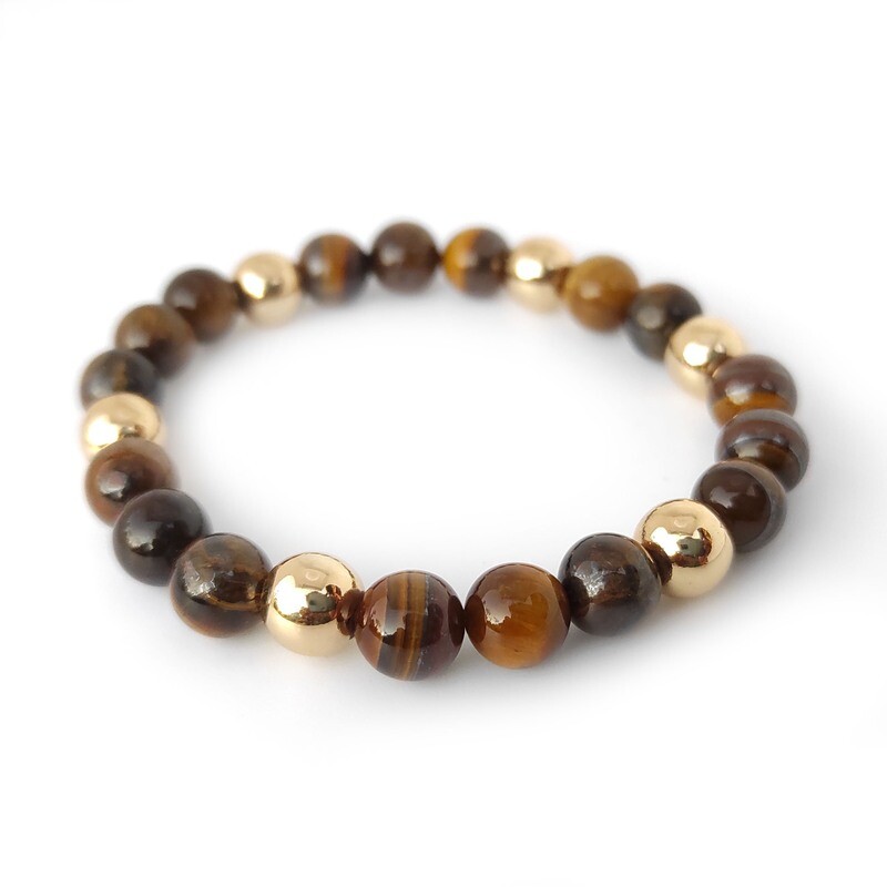 Tigers eye and gold Hematite bracelet
