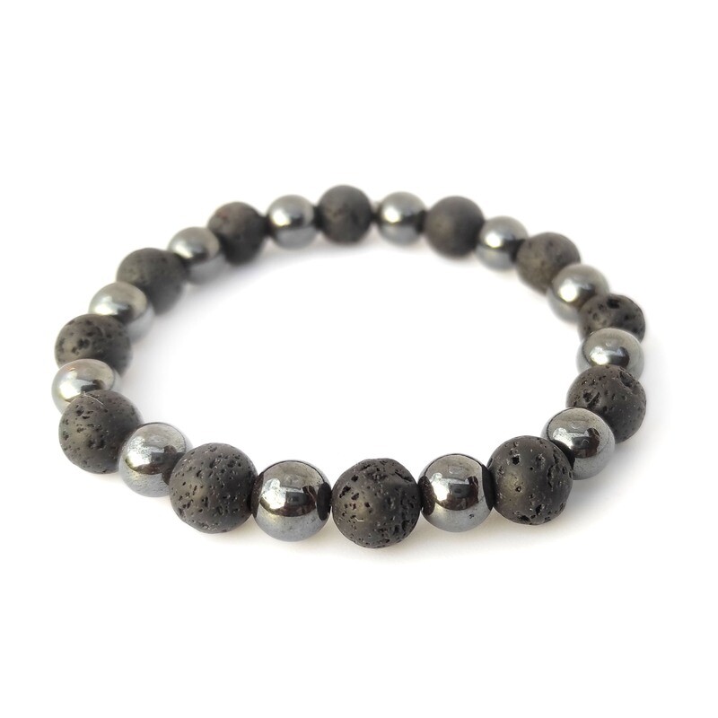 Hematite and Lava Rock bracelet