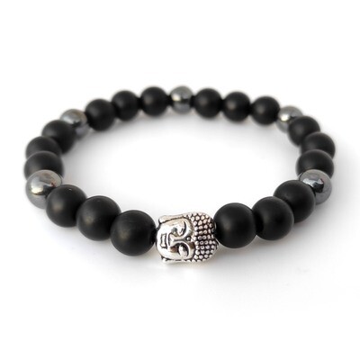 Black Onyx gemstone with Buddha bracelet