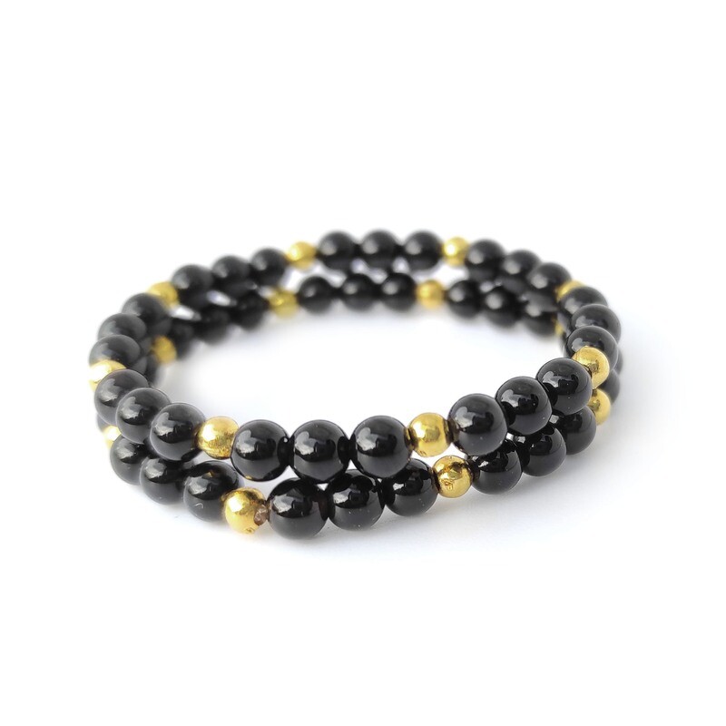 Baby nazar bracelets with gold Hematite beads