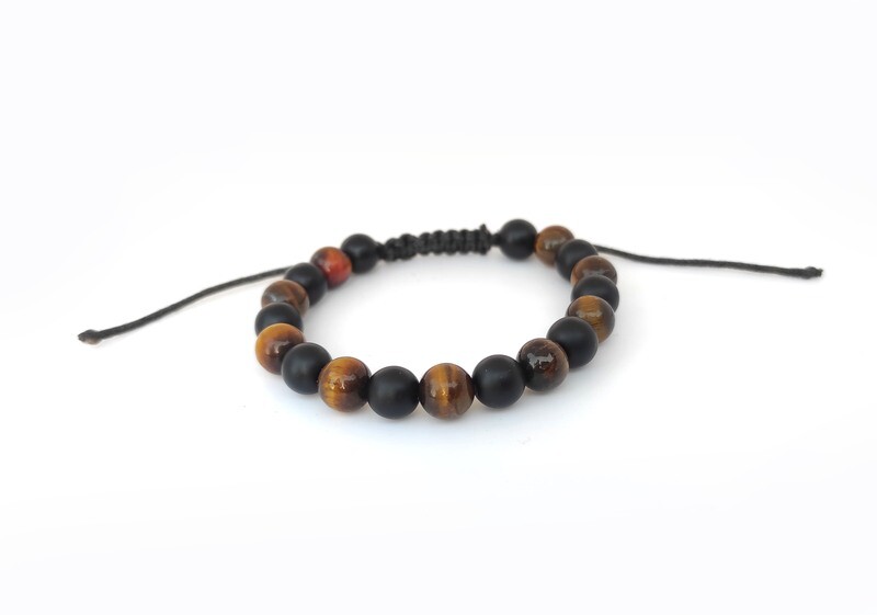 Adjustable Black Onyx and Tigers Eye