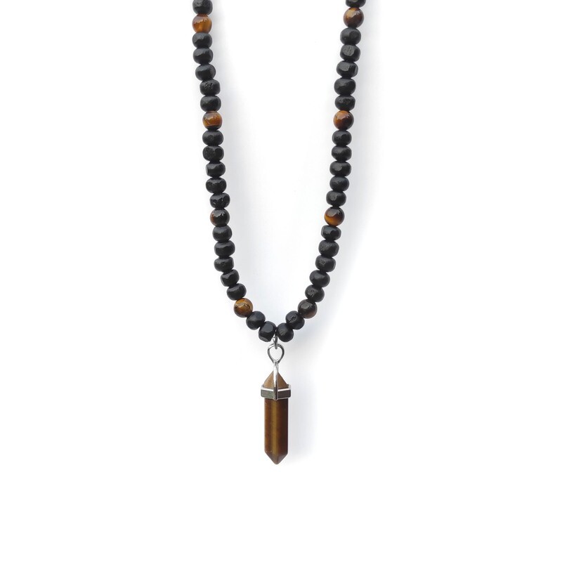 Tigers Eye Pendant Gemstone Necklace