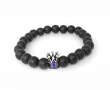 Black onyx &amp; crown bracelet