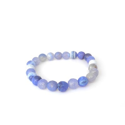 Light Blue and White Agate gemstone bracelet