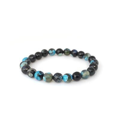 Blue and Black Agate gemstone bracelet